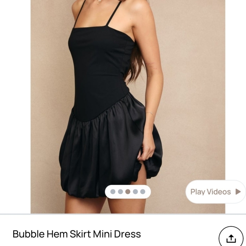 Le Lis Black Bubble Hem Mini Dress